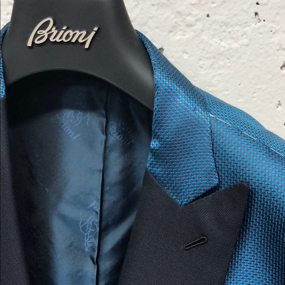 $6900 Brioni aqua silk dinner jacket. Eu 50- US 40 - Picture 3 of 8